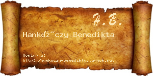 Hankóczy Benedikta névjegykártya